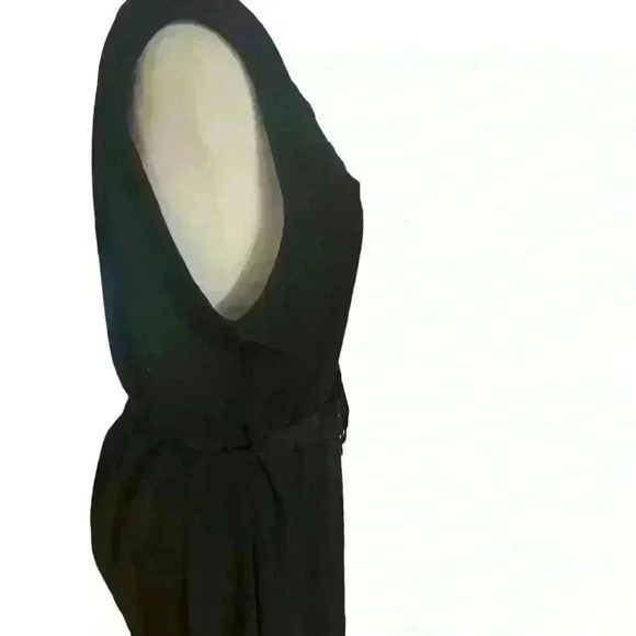 J Jill Midi Sleeveless V Neck Tie Waist Size L. Black. Casual Spring - Picture 4 of 10